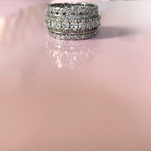 Silver Cubic Zirconia Ring Size 9